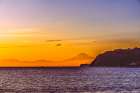 Colorful sunset, Kamakura Beach, Kanagawa, Japan. Art Print